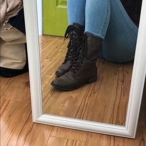Dark Brown Lace Up Boots